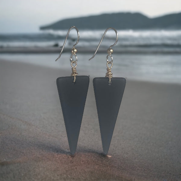 Seaglass Triangle Earrings