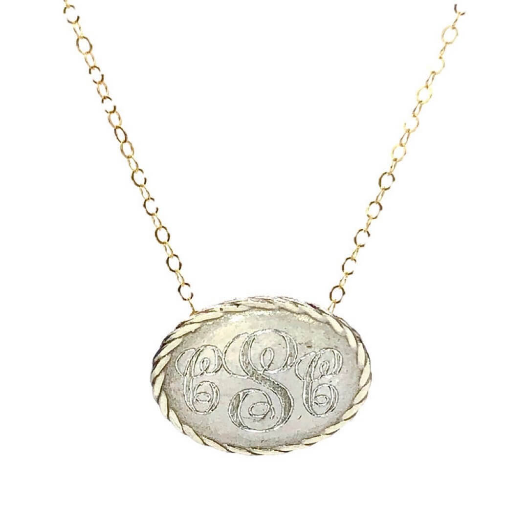Small Oval Monogram Necklace – Earth Grace Artisan Jewelry