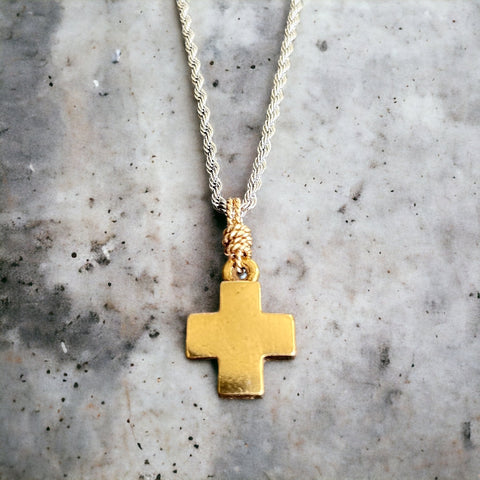 Block Cross Necklace