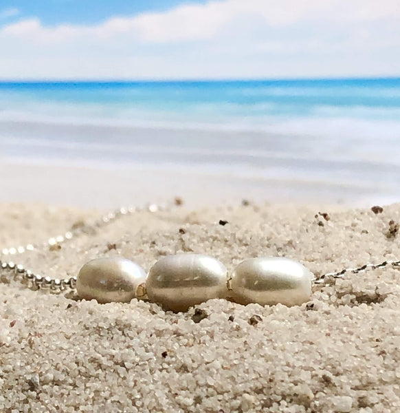 Trinity Pearl Slider Necklace