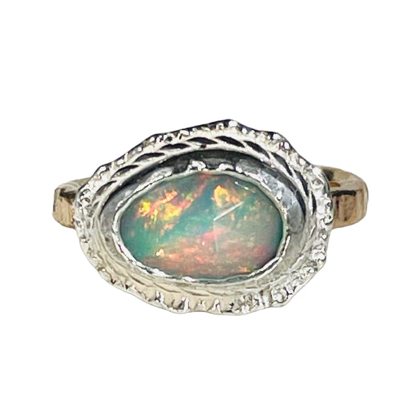 Welo Opal Gemstone Ring