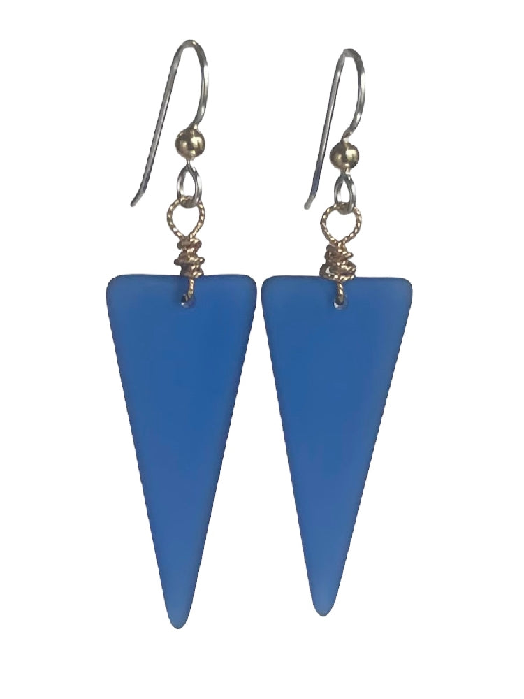 Seaglass Triangle Earrings