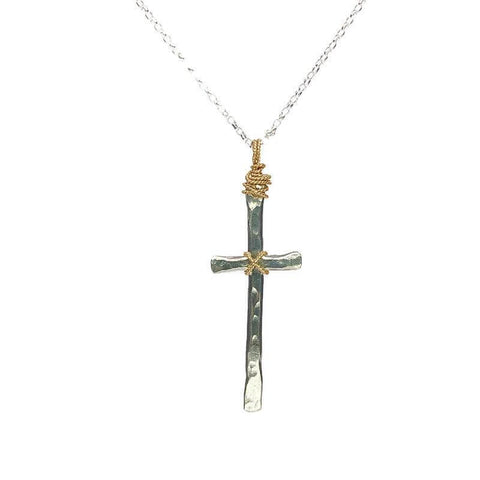 Hammered Cross Necklace - Earth Grace Artisan Jewelry