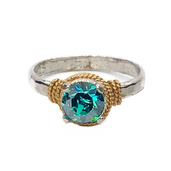 Hand Hammered Birthstone Ring - Earth Grace Artisan Jewelry