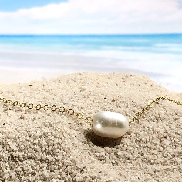 Pearl Slider Necklace - Earth Grace Artisan Jewelry