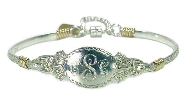 Petite Oval Engraved Bracelet - Earth Grace Artisan Jewelry