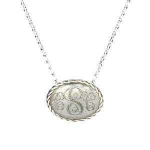 Small Oval Monogram Necklace - Earth Grace Artisan Jewelry