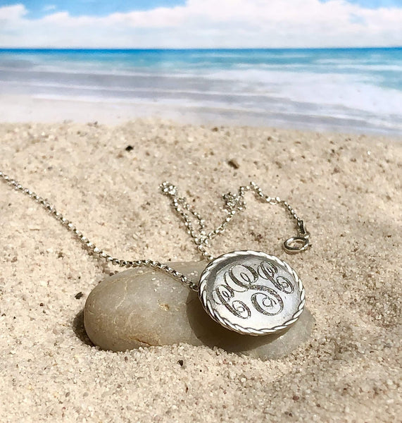 Small Oval Monogram Necklace - Earth Grace Artisan Jewelry